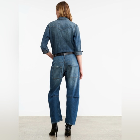 Nili Lotan Emerson Barrel Jean SZ 27 Classic Wash Blue - Picture 4 of 11